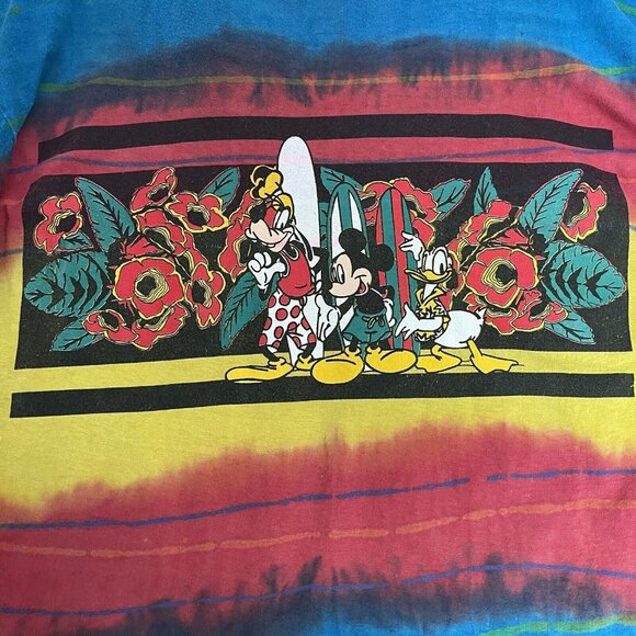 Vintage Disney Unlimited Shirt Men XXL Tie Dye Jem Mickey Goofy Donald Surfboard - Picture 15 of 16